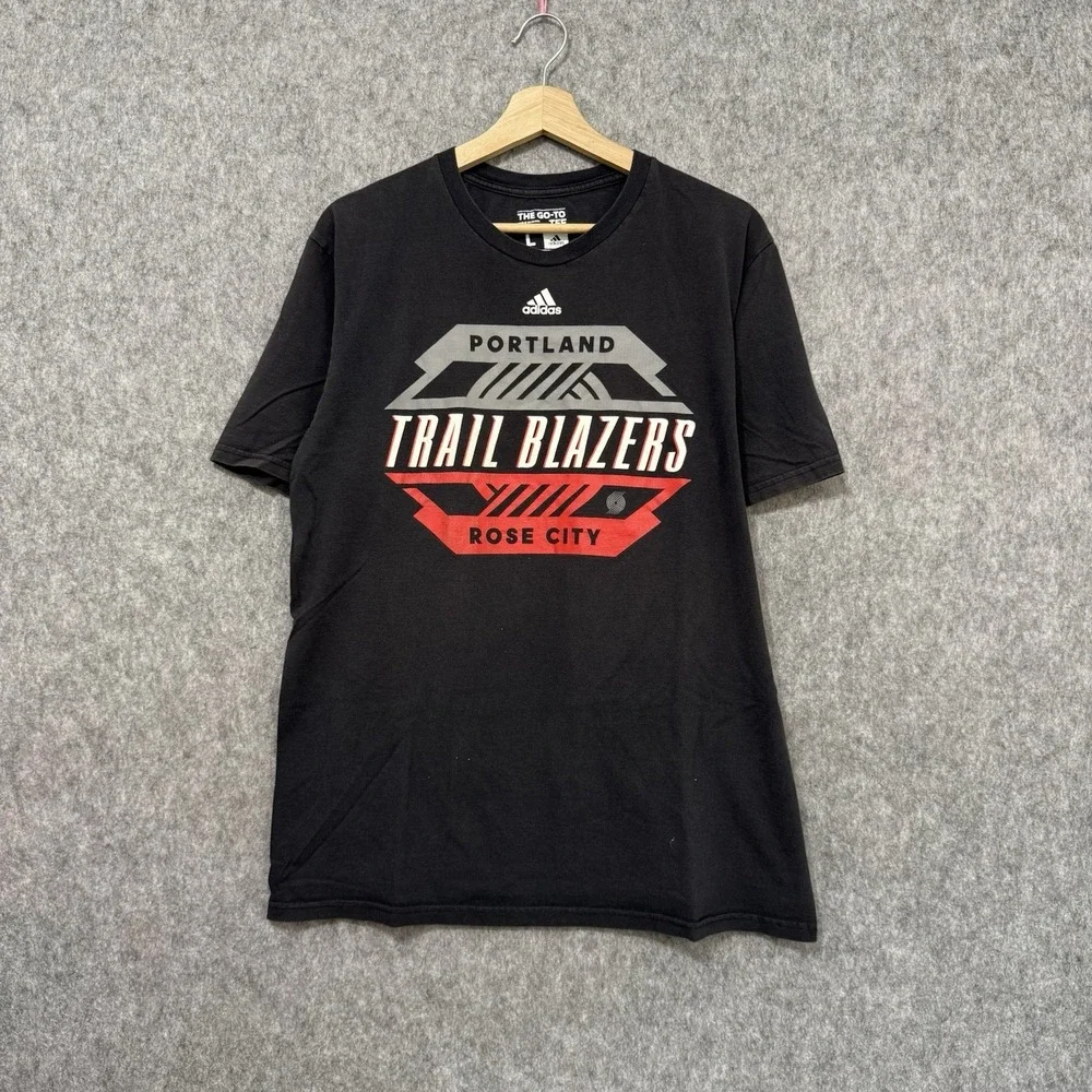 Adidas Portland Trail‎ Blazers Rose City T-Shirt Men's Size Large Black NBA